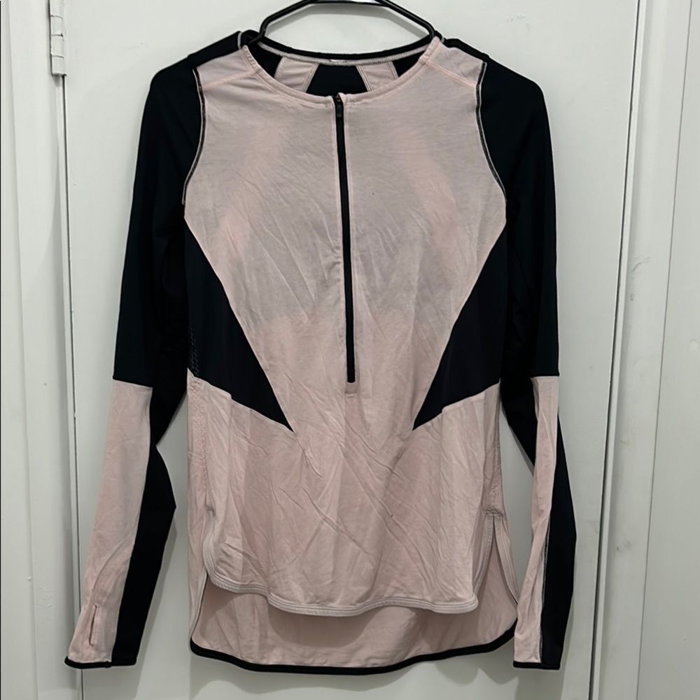 Lululemon Women's Pink and Black Long Sleeve Top
